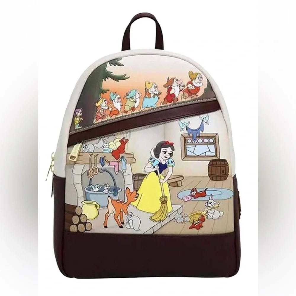 Disney Loungefly Mini Backpack - Snow White And The Seven Dwarfs Multi Scene NWT